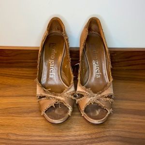 Pedro Garcia satin peep to heels